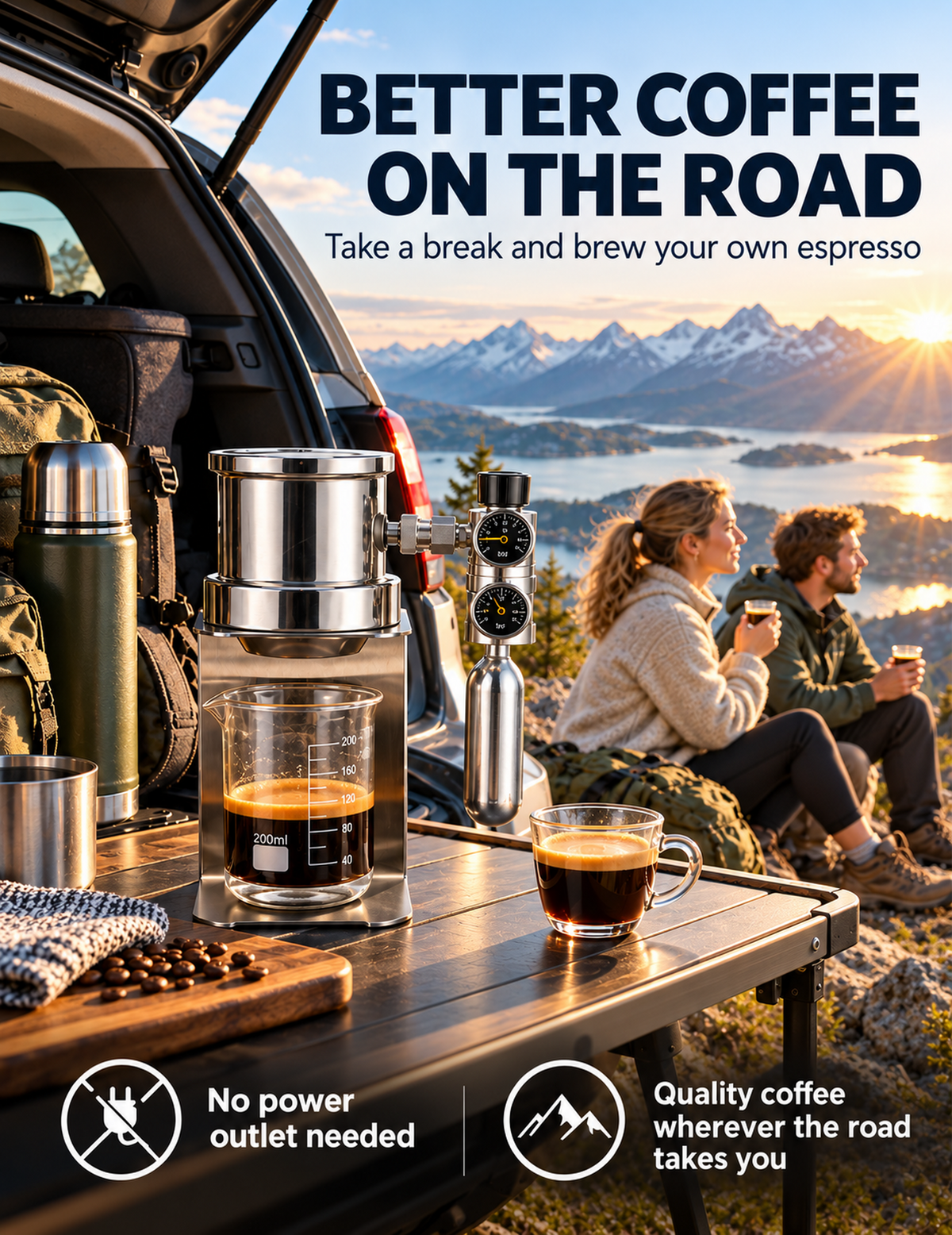 BRAVOS Professional Espresso Maker with Pneumatic AirPress System